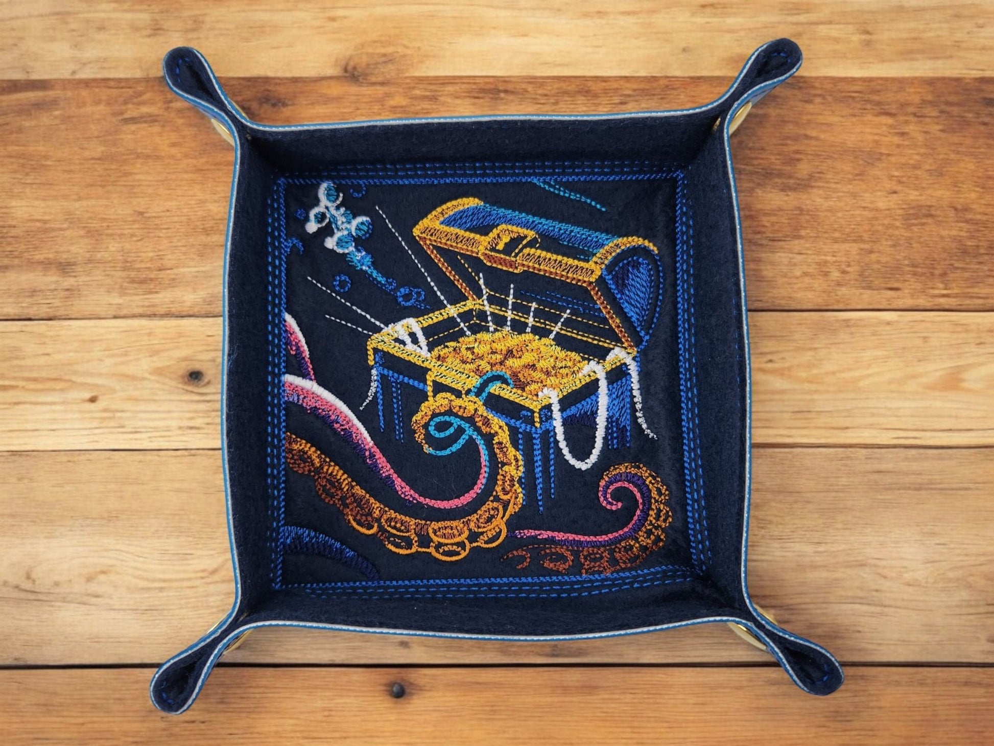 Colorful undersea treasure chest dice tray - Rowan Gate