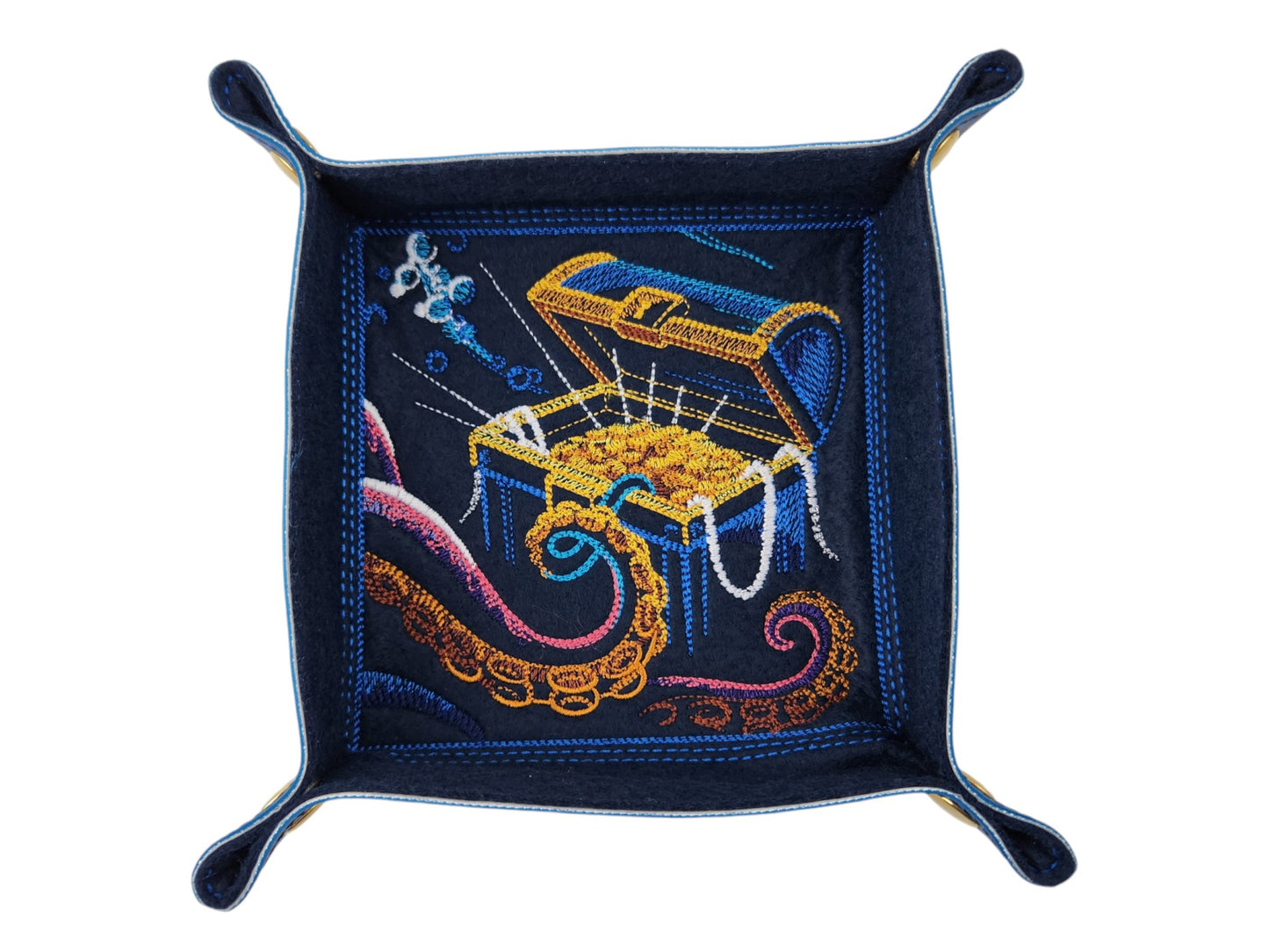 Colorful undersea treasure chest dice tray - Rowan Gate