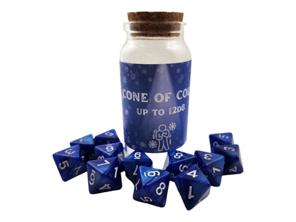 Cone of Cold spell dice jar - Rowan Gate