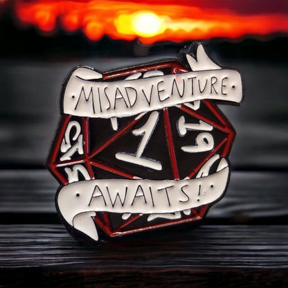 Critical Fail Dice Enamel Pin - Rowan Gate