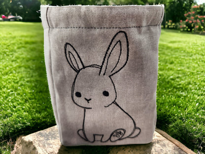 Cute bunny dice bag, TTRPG - Rowan Gate