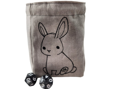 Cute bunny dice bag, TTRPG - Rowan Gate