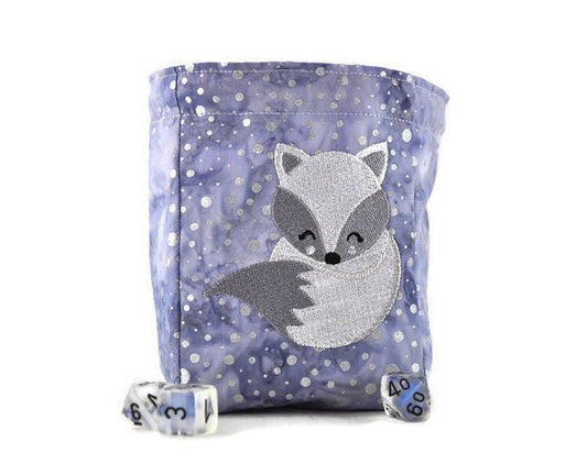 Cute Snow Fox dice bag - Rowan Gate