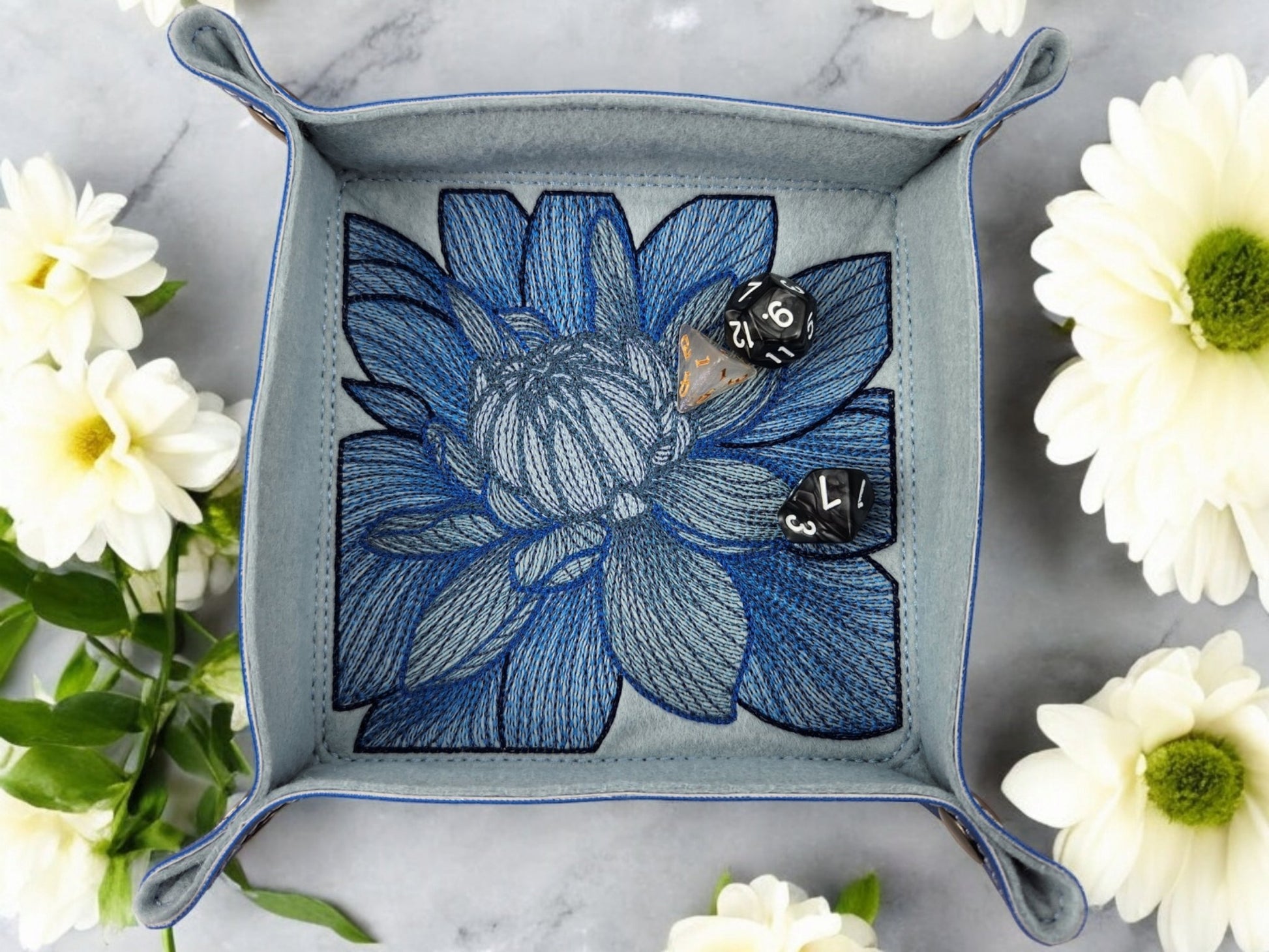 Dahlia flower dice tray - Rowan Gate