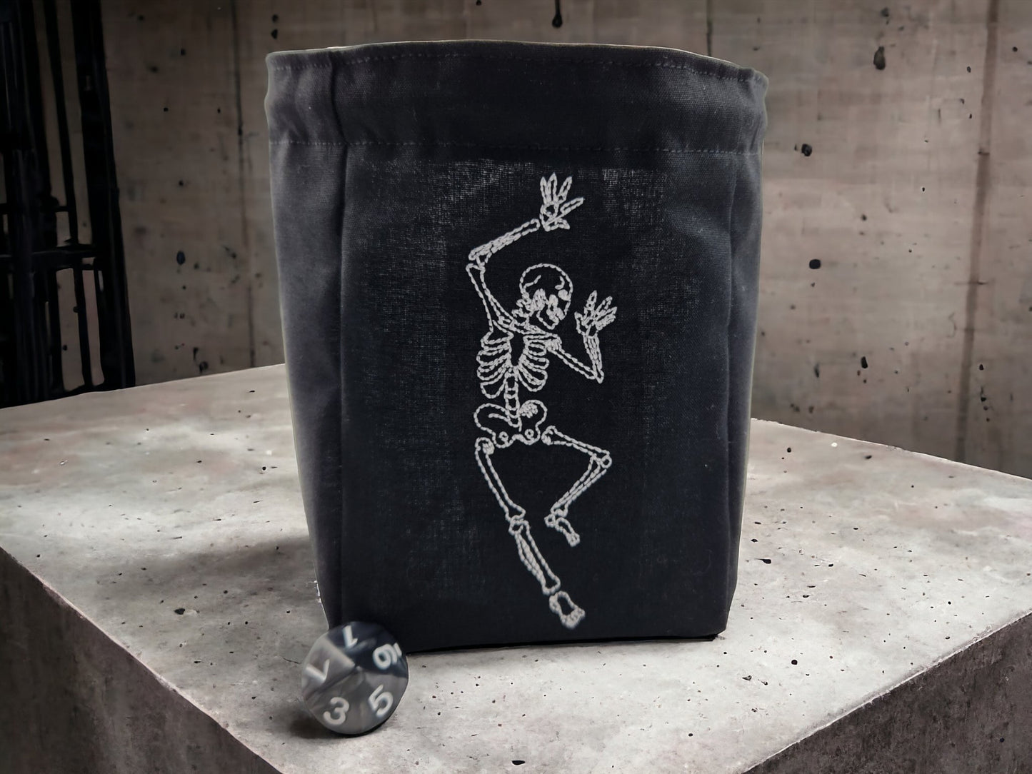 Dancing Skeleton Dice Bag - Rowan Gate