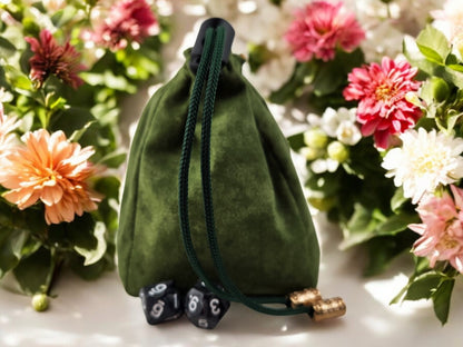 Dice and Flower dice bag, TTRPG - Rowan Gate