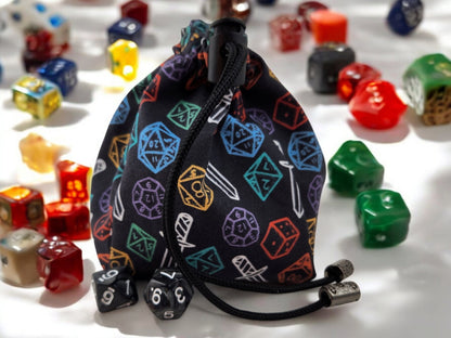 Dice and Sword dice bag, TTRPG - Rowan Gate