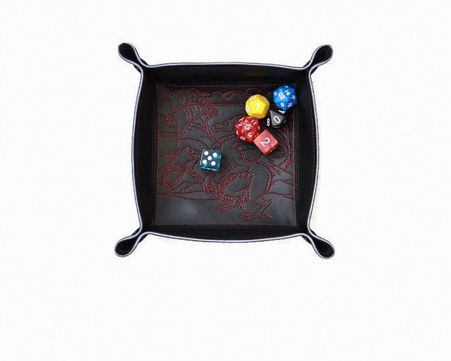 Dice Rolling Tray with Red Dragon - Rowan Gate