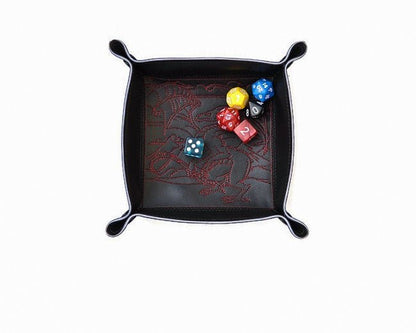 Dice Rolling Tray with Red Dragon - Rowan Gate