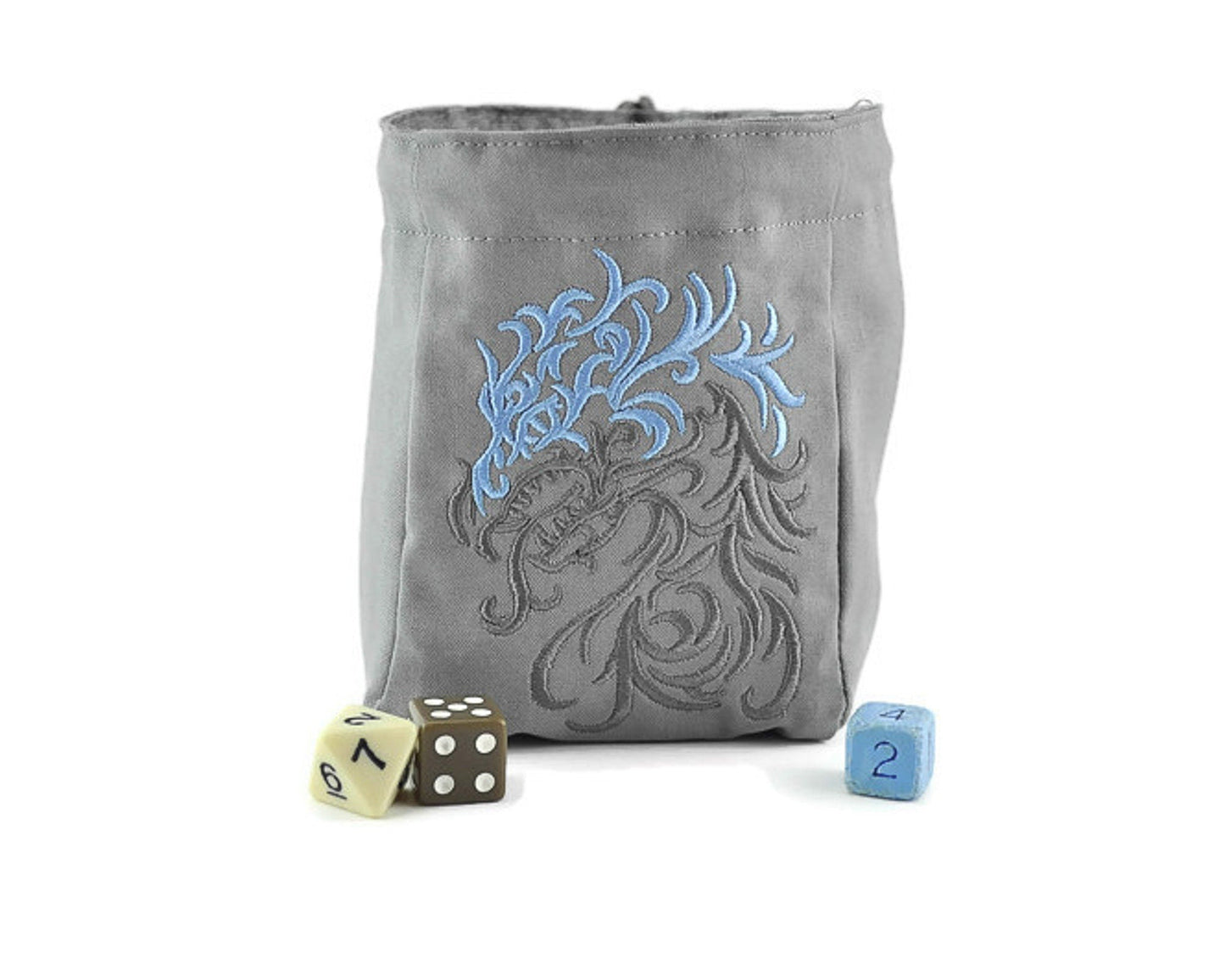 dnd Dice Bag, Two Toned Dragon Head - Rowan Gate