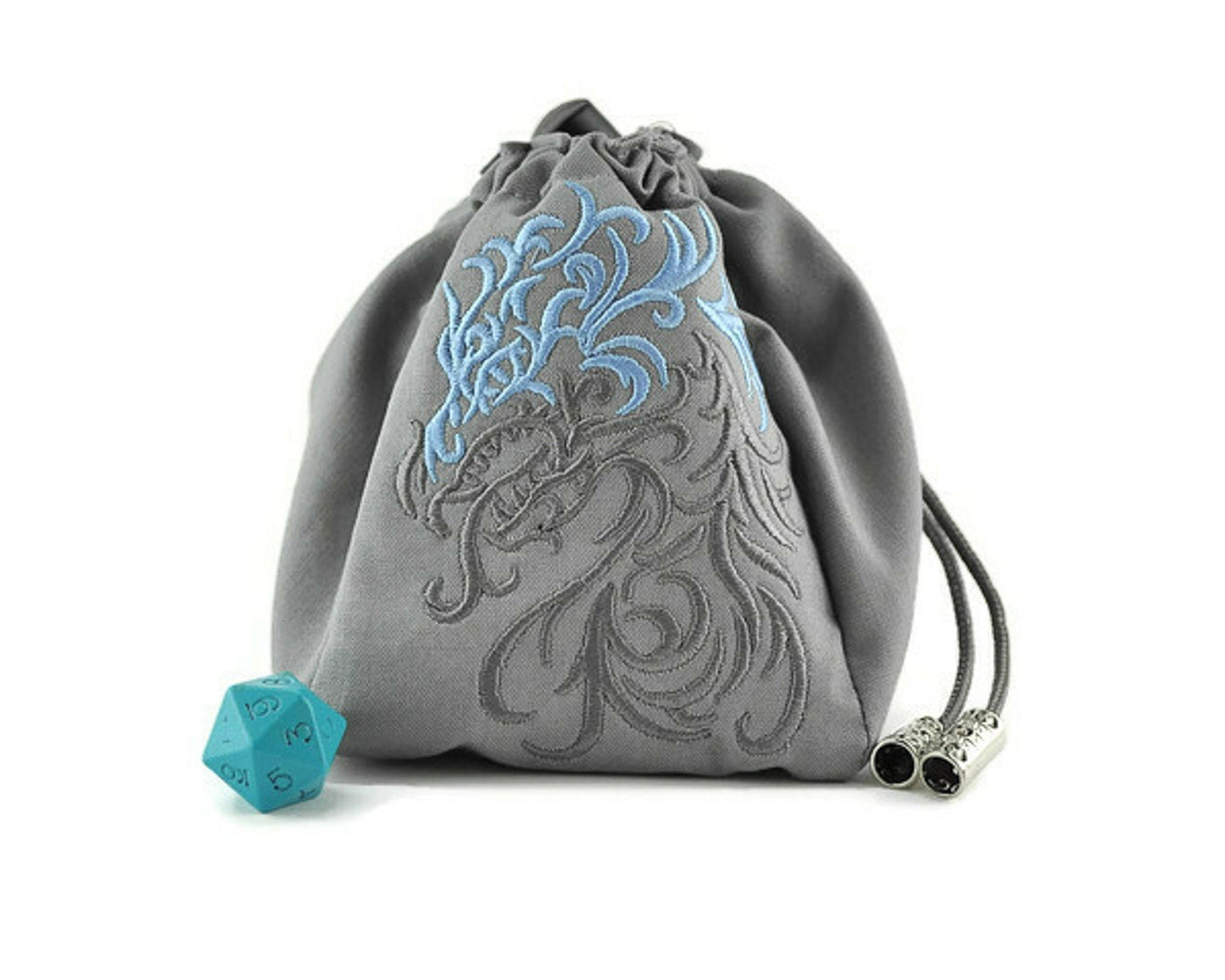 dnd Dice Bag, Two Toned Dragon Head - Rowan Gate