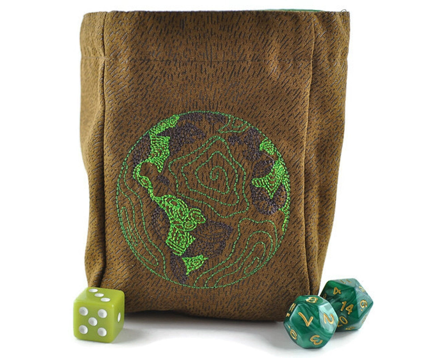 dnd Dice Bag, Vegan Leather World Bag - Rowan Gate