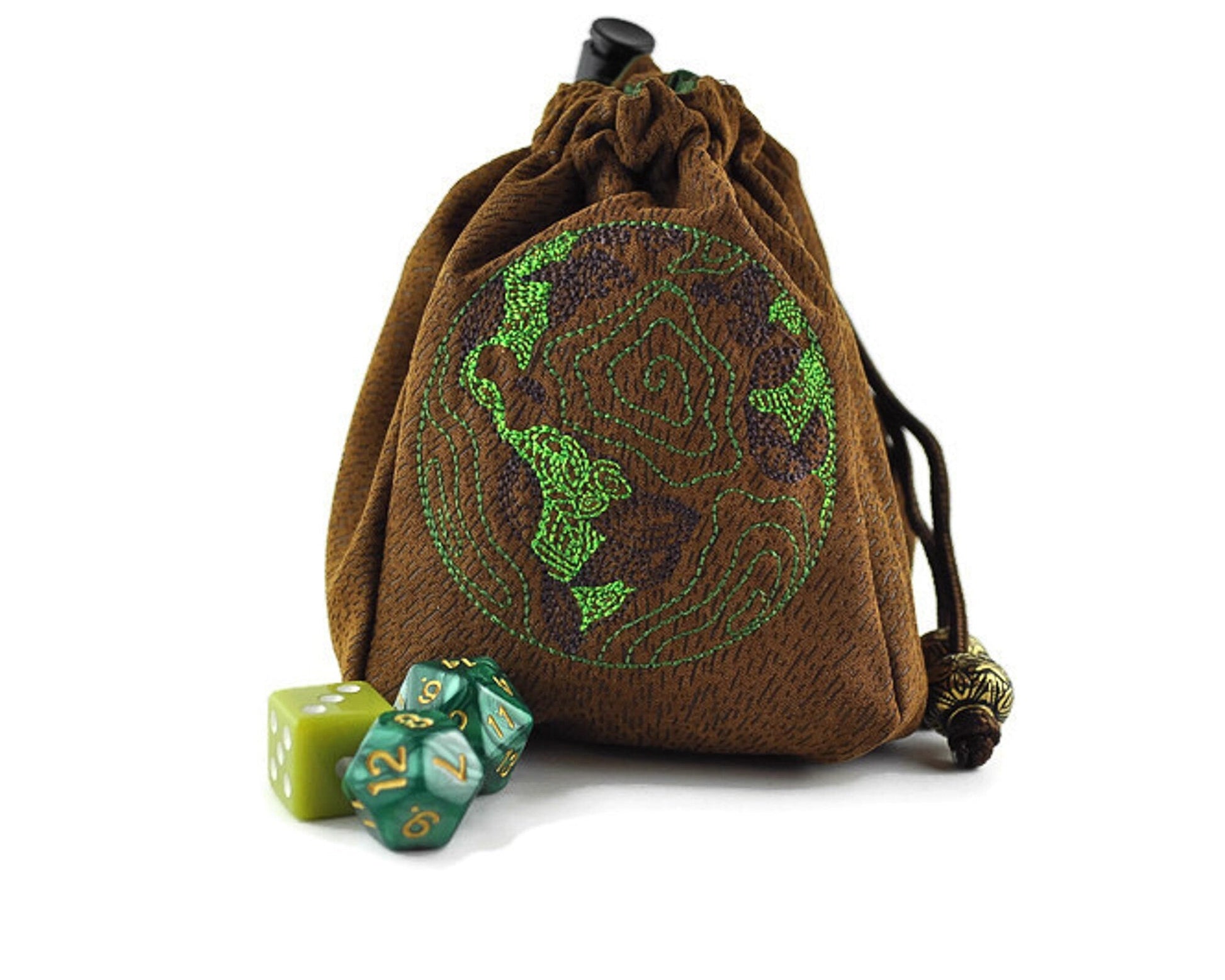 dnd Dice Bag, Vegan Leather World Bag - Rowan Gate