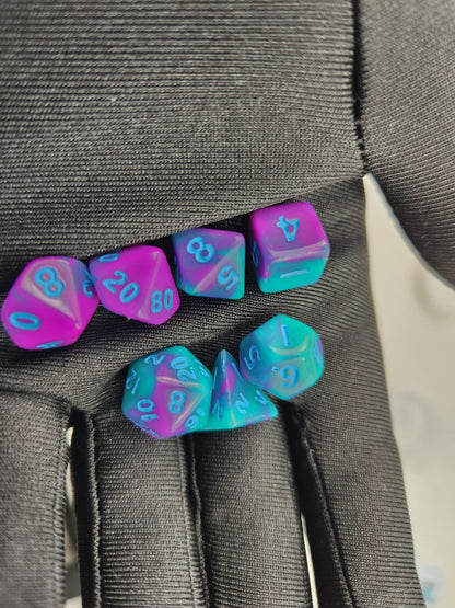 dnd mini dice set, Aurora Borealis - Rowan Gate