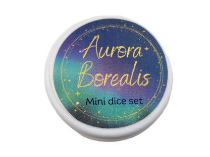 dnd mini dice set, Aurora Borealis - Rowan Gate