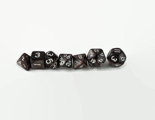 dnd mini dice set, dark brown - Rowan Gate