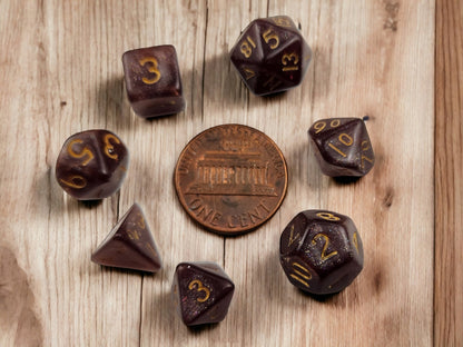 dnd mini dice set, Earth Magic - Rowan Gate