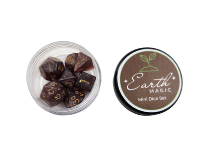 dnd mini dice set, Earth Magic - Rowan Gate