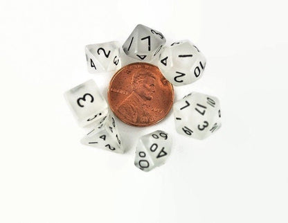 dnd mini dice set, glow in dark mini dice - Rowan Gate