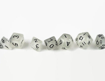 dnd mini dice set, glow in dark mini dice - Rowan Gate