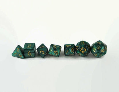 dnd mini dice set, green - Rowan Gate