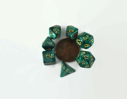 dnd mini dice set, green - Rowan Gate