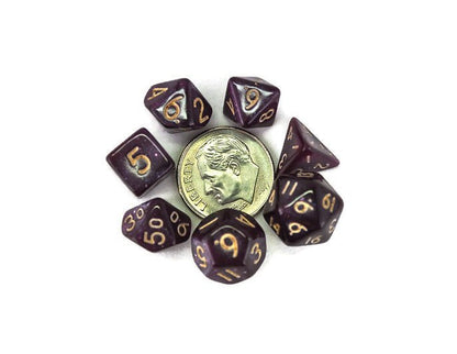 dnd mini dice set, Plum Purple - Rowan Gate