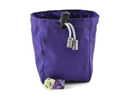 dnd purple night sky dice bag, tabletop game pouch - Rowan Gate