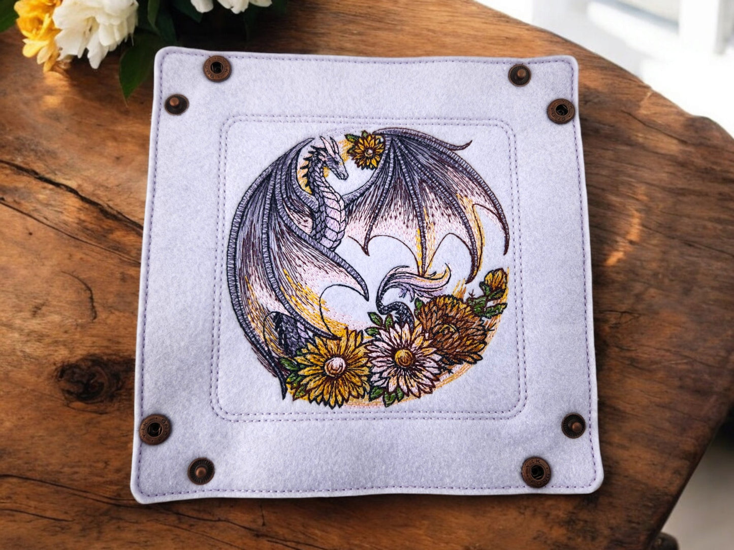 Dragon and fall flowers dice tray - Rowan Gate