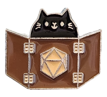 Dungeon Master Cat enamel pin - Rowan Gate