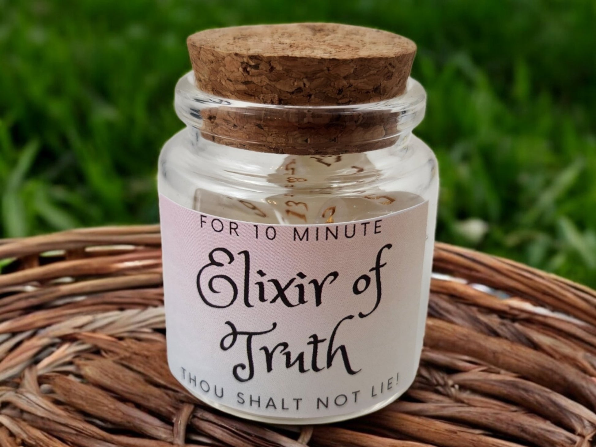 Elixer of Truth dice jar potion - Rowan Gate