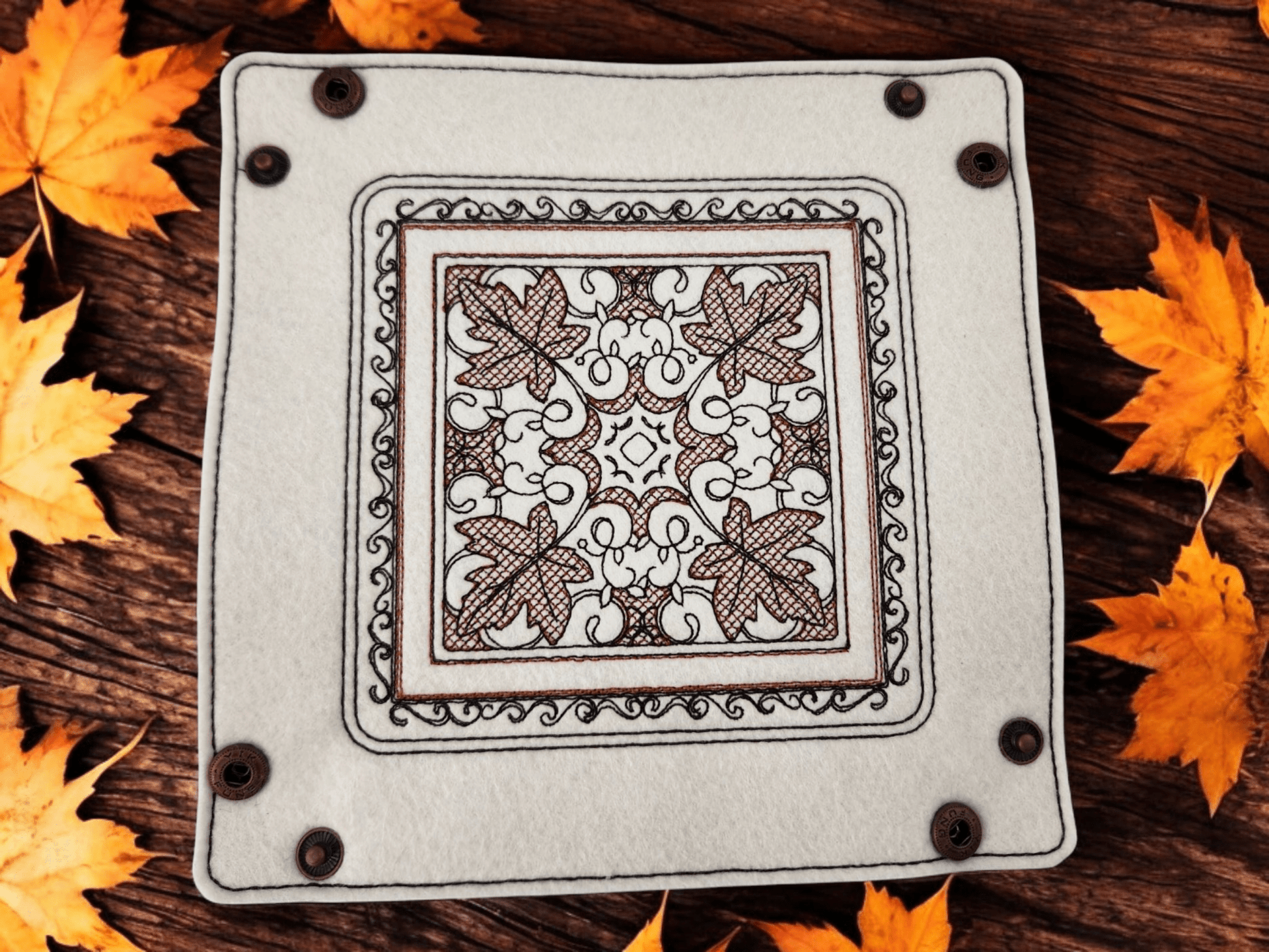 Fall maple leaf dice tray - Rowan Gate