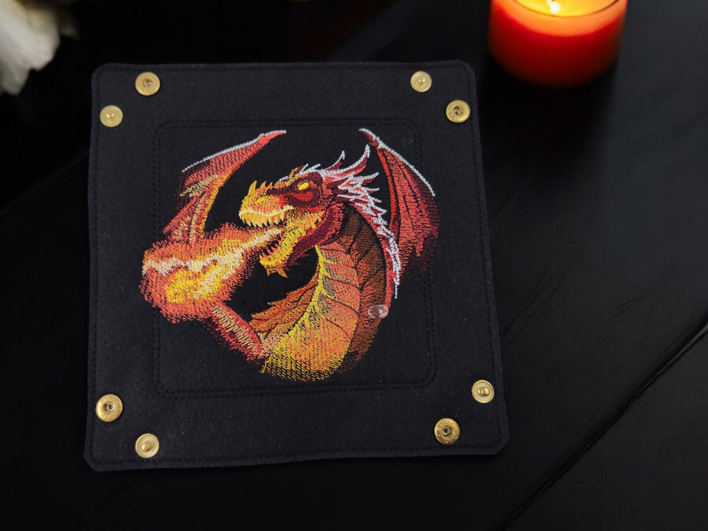 Fire breathing dragon dice tray - Rowan Gate