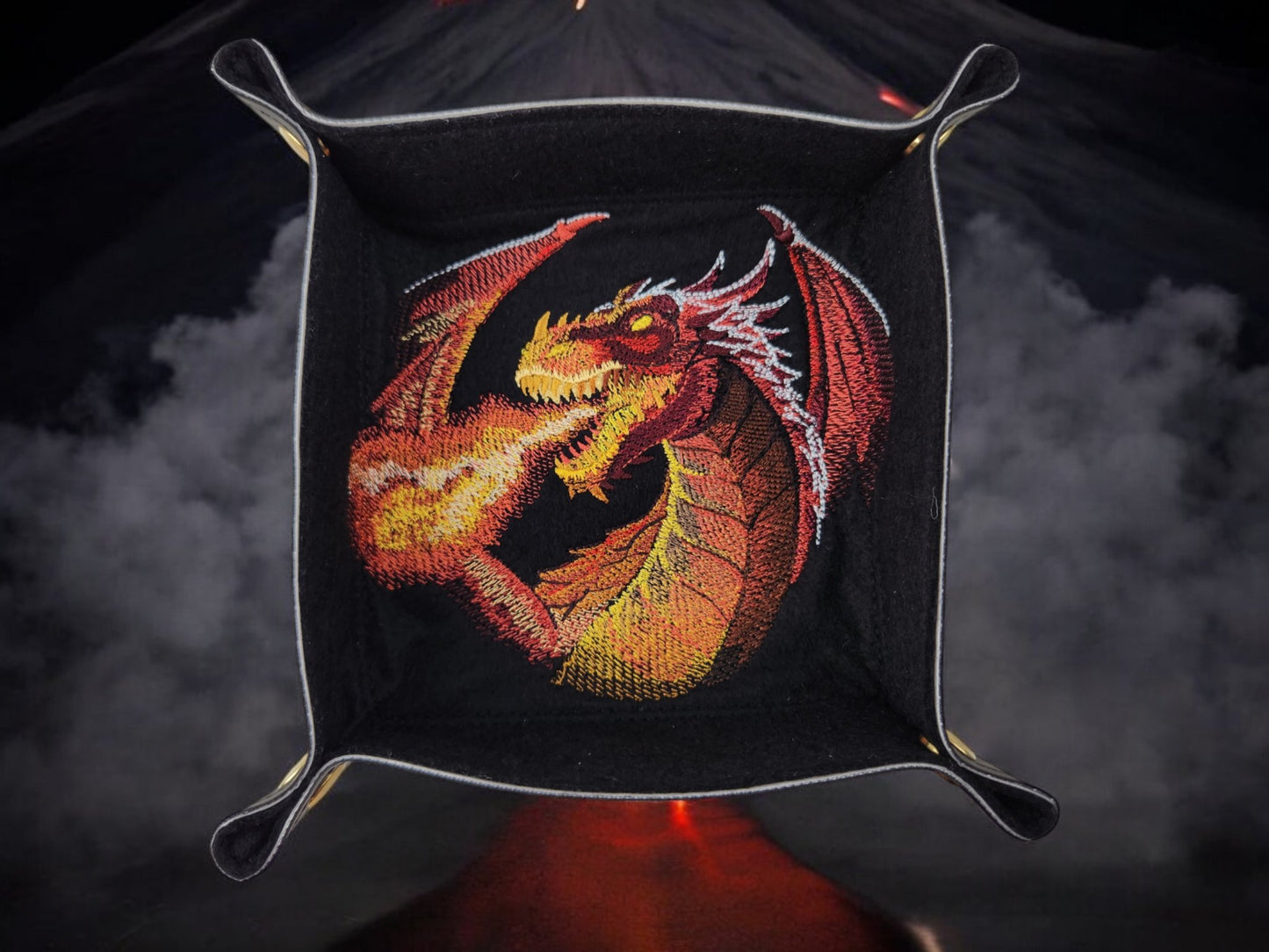 Fire breathing dragon dice tray - Rowan Gate