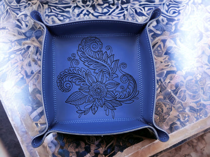 Floral and flourish dice tray - Rowan Gate