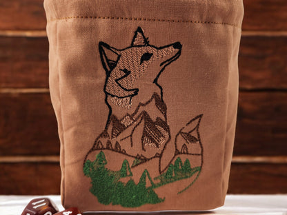 Fox in the woods dice bag - Rowan Gate