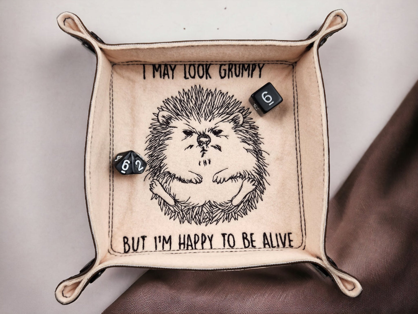 Funny hedgehog dice tray - Rowan Gate