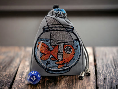 Goldfish dreaming of being a shark Dice Bag - Rowan Gate