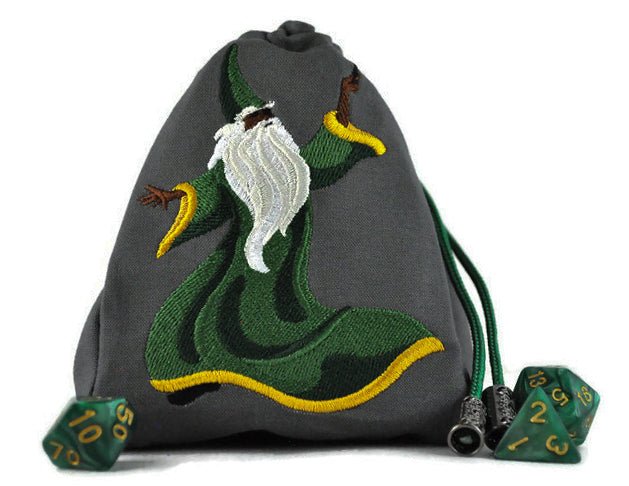 Green Wizard dice bag - Rowan Gate