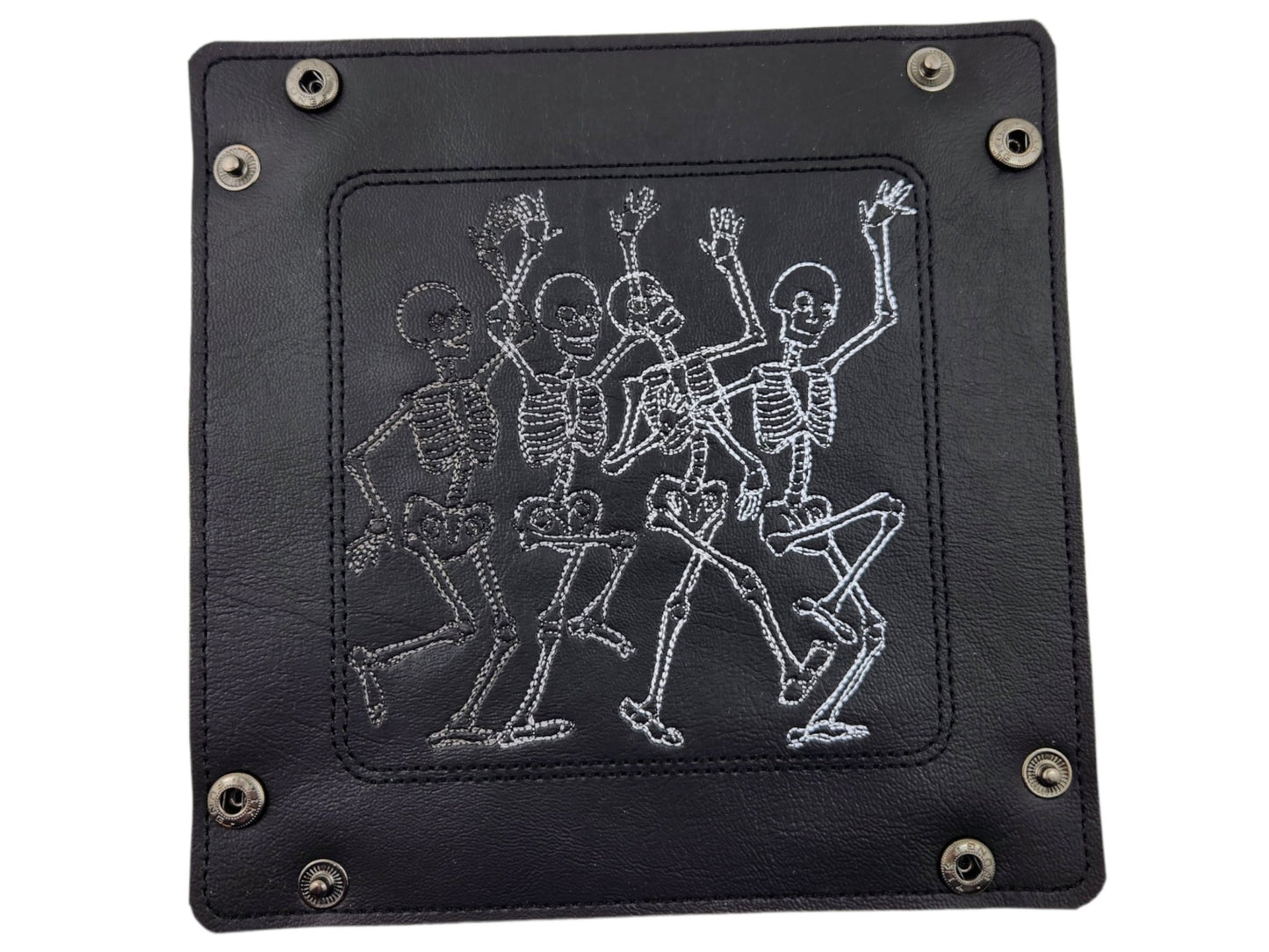 Happy dancing gradient skeletons dice tray - Rowan Gate