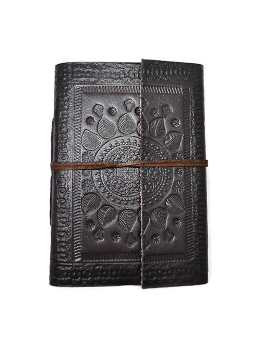 Indra embossed leather notebook - Rowan Gate