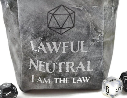 Lawful Neutral Dice Bag, Tan - Rowan Gate