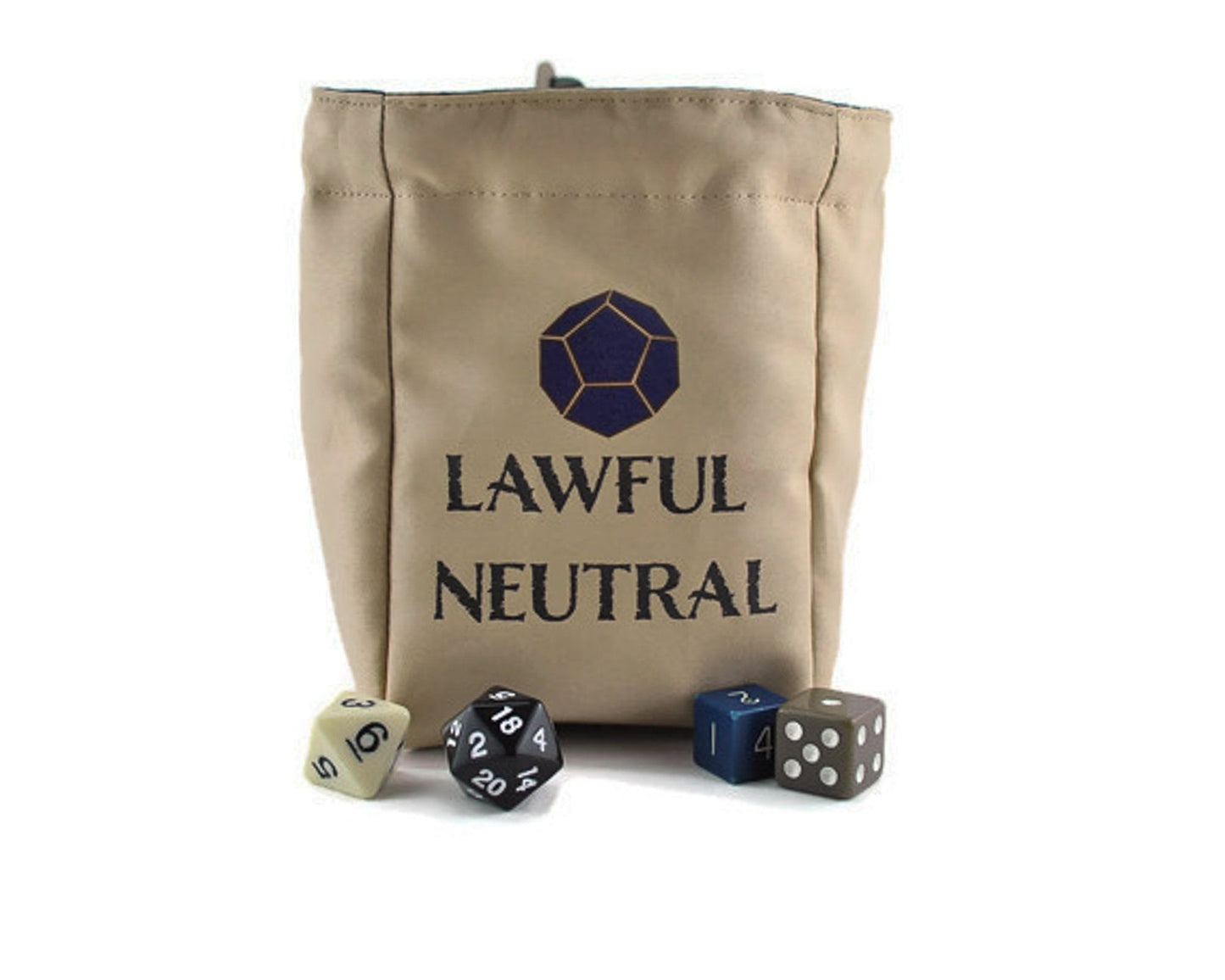 Lawful Neutral Dice Bag, without quote - Rowan Gate