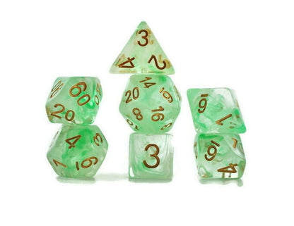 Light Green Smoke Dice Set - Rowan Gate