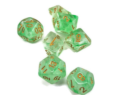 Light Green Smoke Dice Set - Rowan Gate