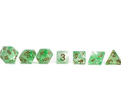 Light Green Smoke Dice Set - Rowan Gate