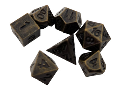 Micro metal dice in wood case - Rowan Gate