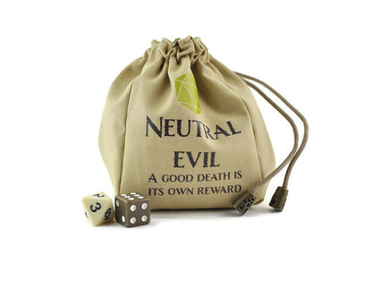 Neutral Evil Dice Bag, Lime die - Rowan Gate