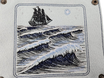 Ocean waves and sailboat dice tray - Rowan Gate