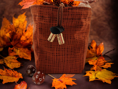 Owl and leaf dice bag - Rowan Gate